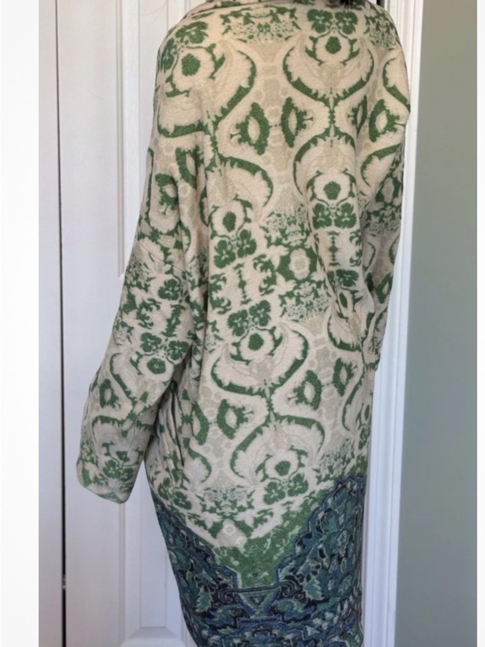 Anthropology Women’s Moth Green Pine Sweater Coat Medium Preowned - Picture 4 of 15